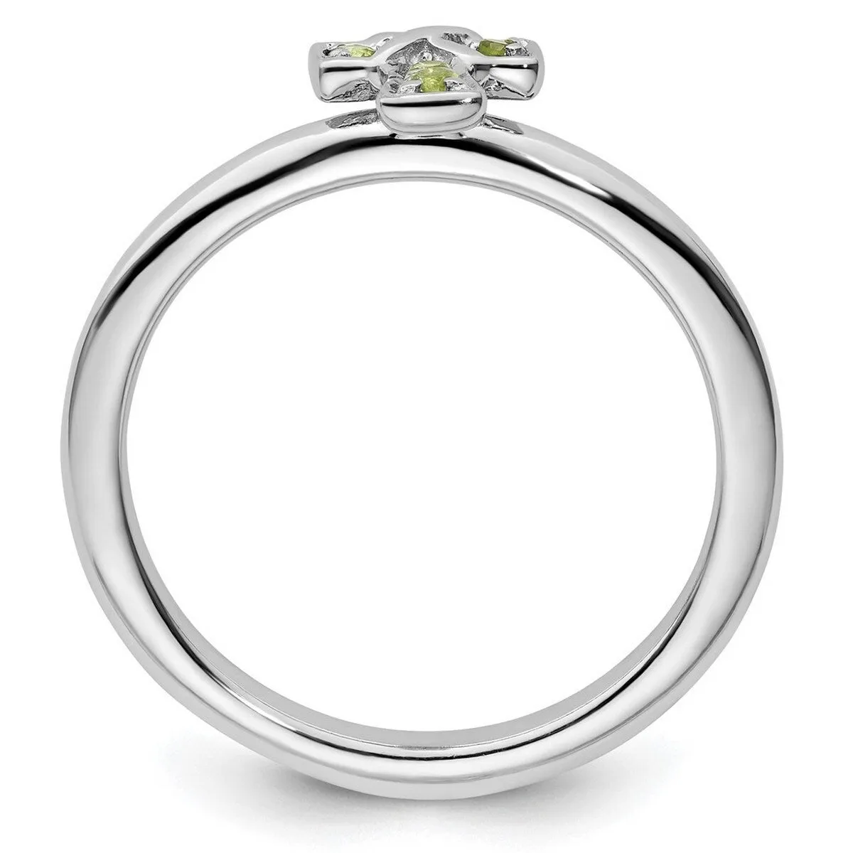 Curata 925 Sterling Silver Stackable Rhodium Peridot Cross Ring sold by Zulily product image thumbnail 3