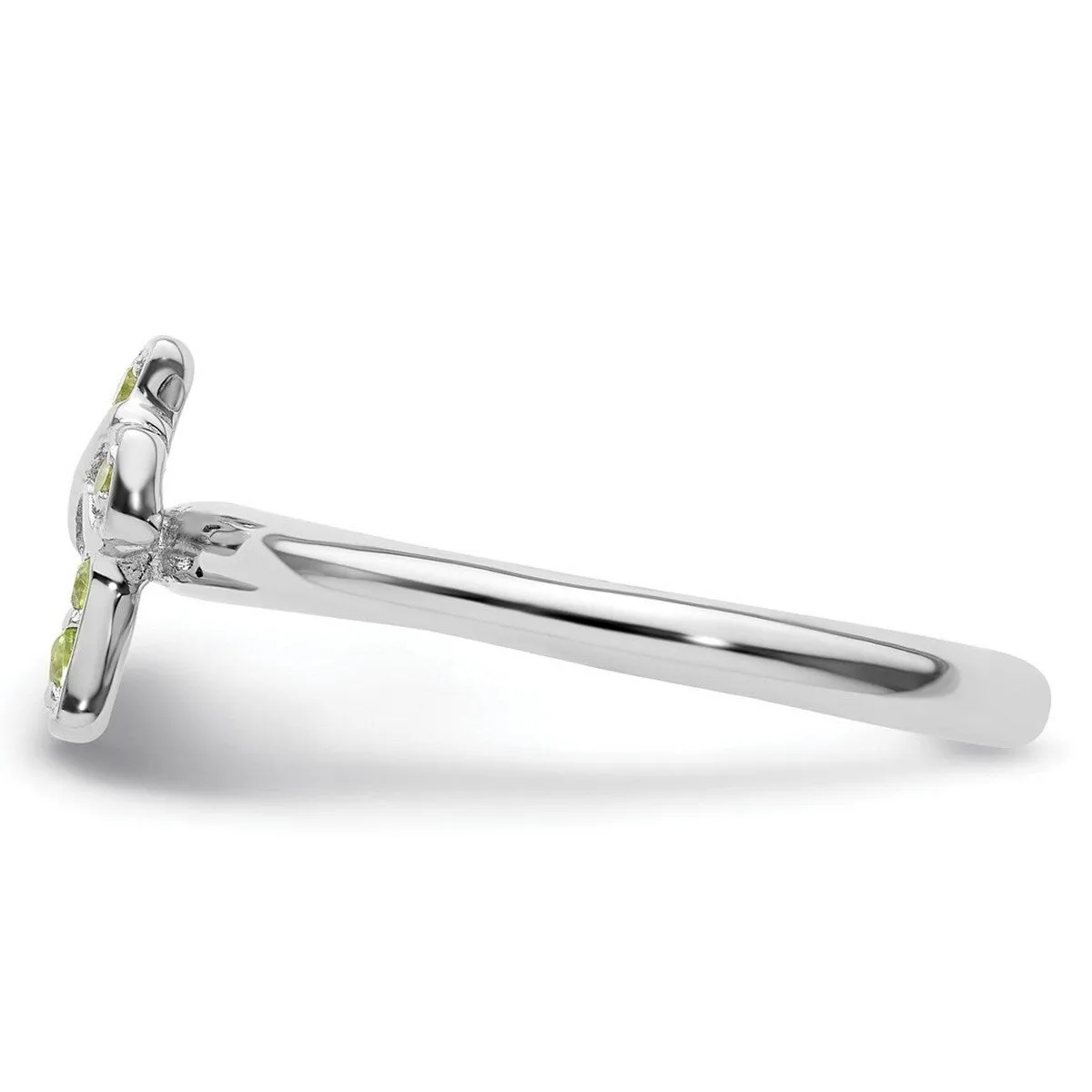 Curata 925 Sterling Silver Stackable Rhodium Peridot Cross Ring sold by Zulily product image thumbnail 4