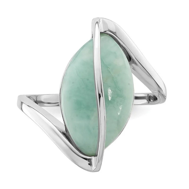 Curata 925 Sterling Silver Rhodium Plated Larimar Twisted Ring sold by Zulily