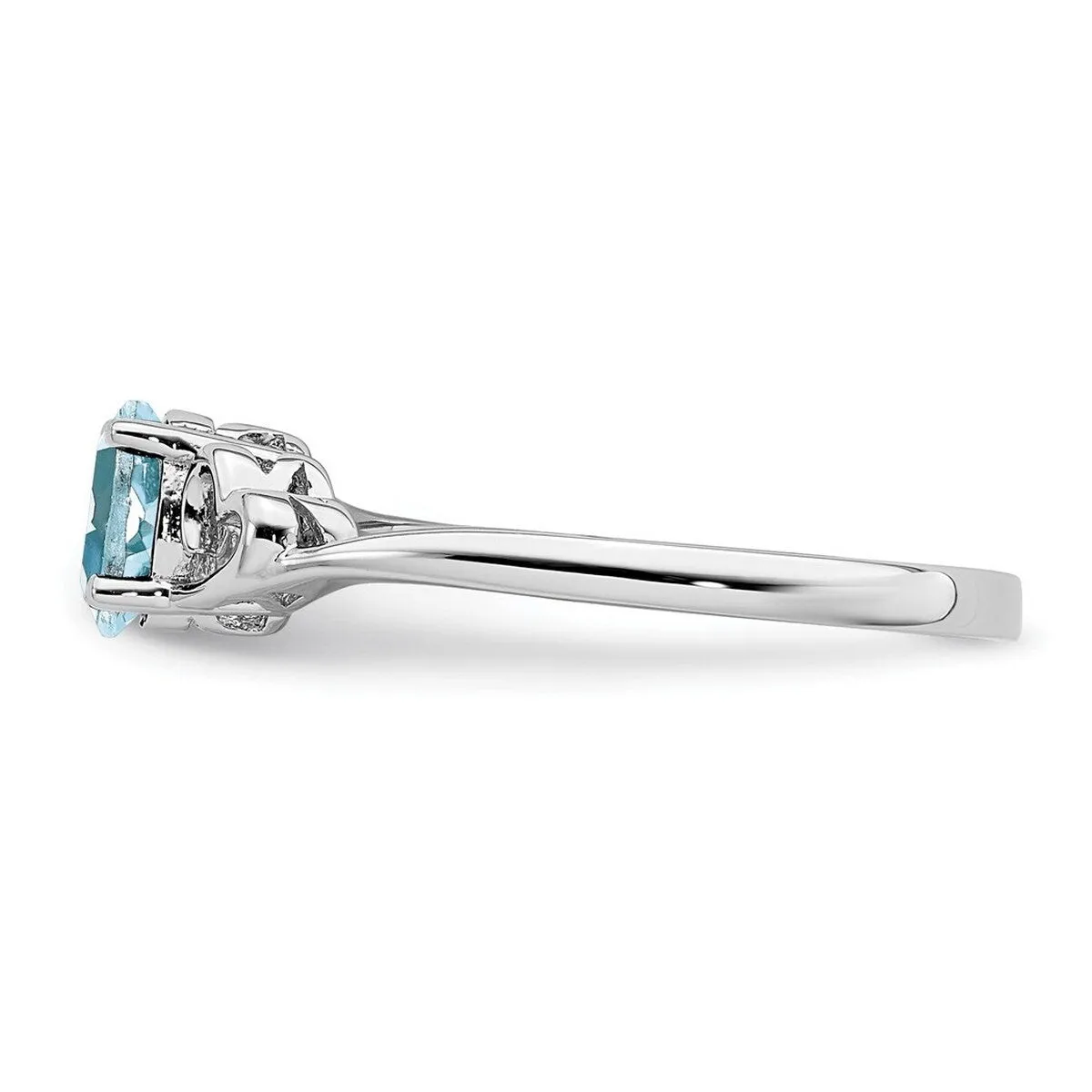 Curata 925 Sterling Silver Dainty Aquamarine Heart Engagement Ring sold by Zulily