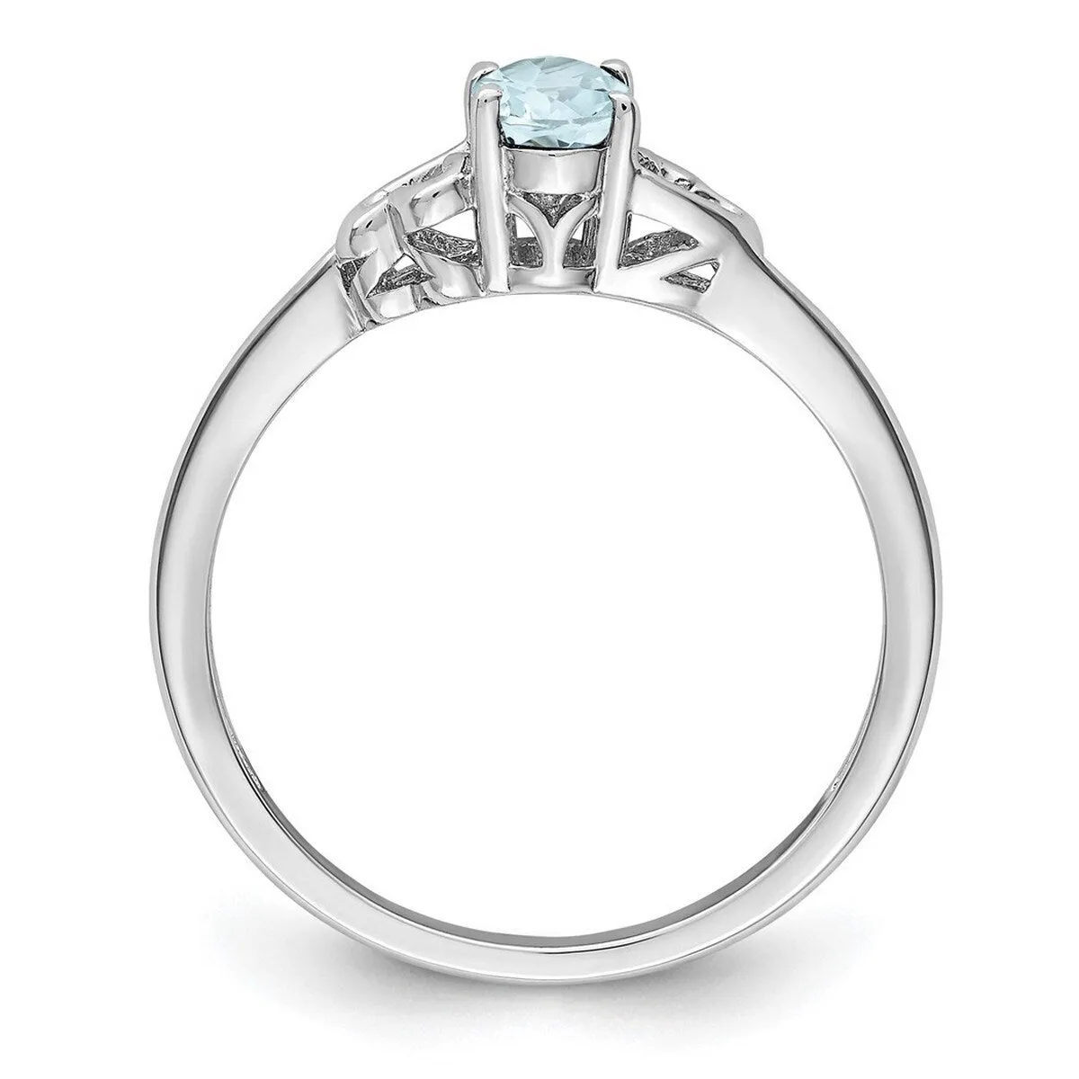 Curata 925 Sterling Silver Dainty Aquamarine Heart Engagement Ring sold by Zulily product image thumbnail 2
