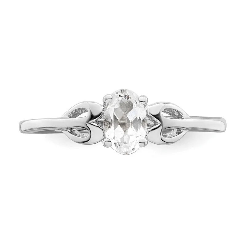 Curata 925 Sterling Silver Dainty White Topaz Engagement Ring sold by Zulily