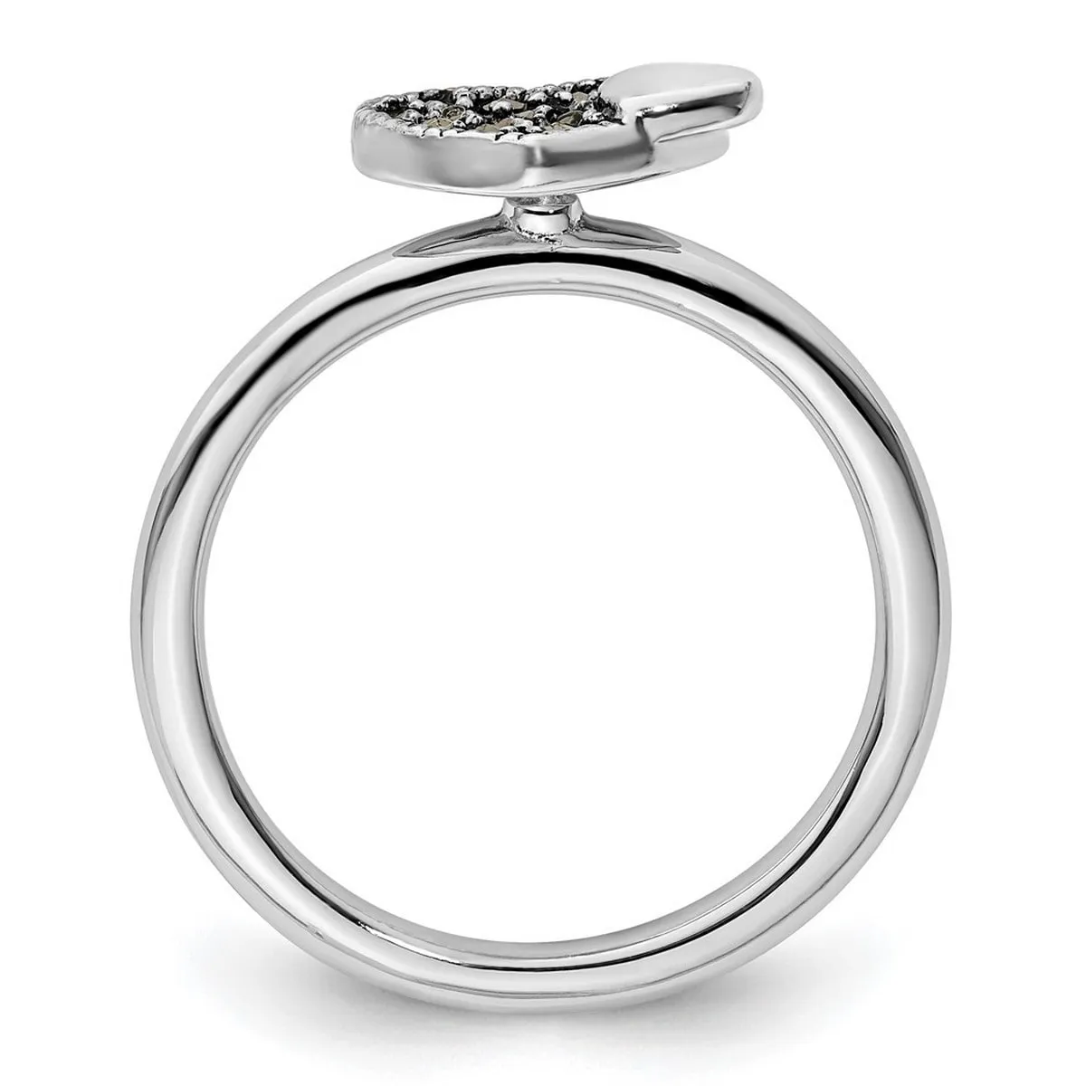 Curata 925 Sterling Silver Antiqued Stackable Marcasite Heart Ring sold by Zulily product image thumbnail 4