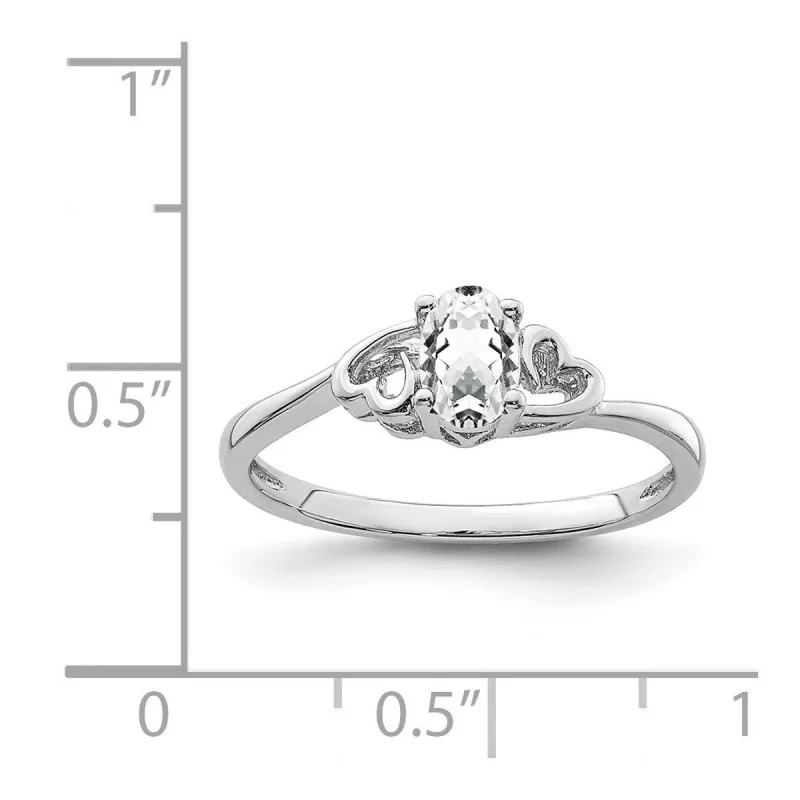 Curata 925 Sterling Silver Dainty White Topaz Heart Engagement Ring sold by Zulily
