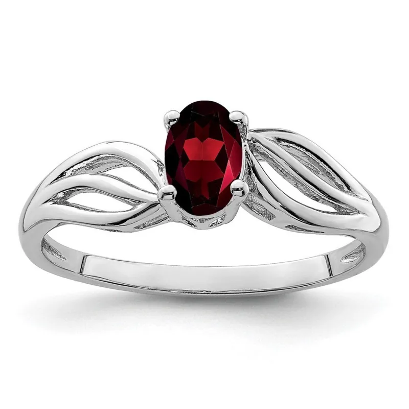 Curata 925 Sterling Silver Dainty Garnet Leaf Ring sold by Zulily
