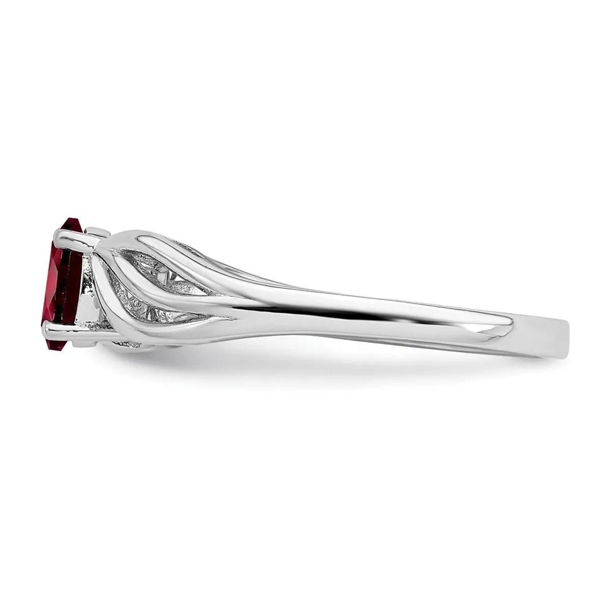 Curata 925 Sterling Silver Dainty Garnet Leaf Ring sold by Zulily product image thumbnail 5