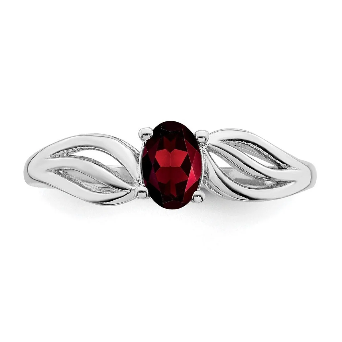 Curata 925 Sterling Silver Dainty Garnet Leaf Ring sold by Zulily product image thumbnail 3