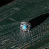 Curata 925 Sterling Silver Blue Topaz Simulated Turquoise Oxidized Ornate Ring sold by Zulily