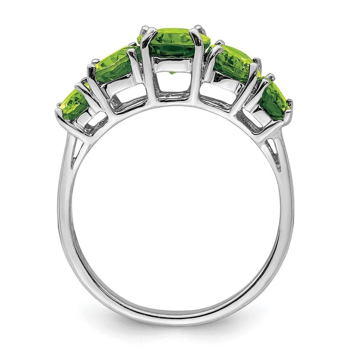 Curata 925 Sterling Silver Polished Rhodium 4.1ctw Peridot 5-Stone Ring sold by Zulily product image thumbnail 4