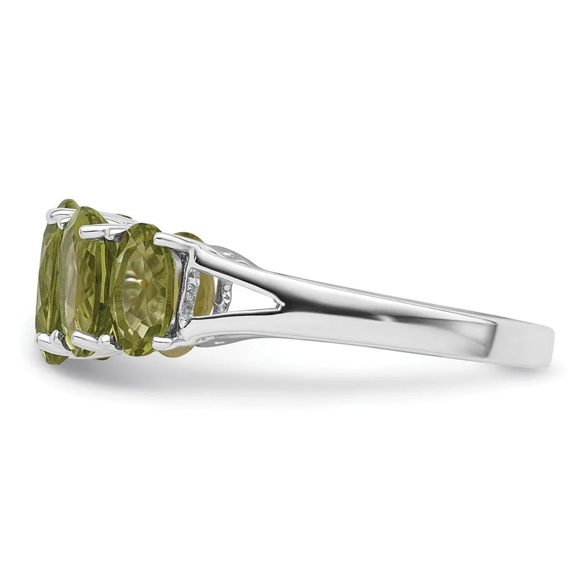 Curata 925 Sterling Silver Polished Rhodium 4.1ctw Peridot 5-Stone Ring sold by Zulily product image thumbnail 5