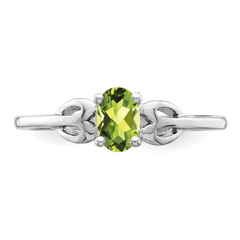 Curata 925 Sterling Silver Dainty Peridot Engagement Ring sold by Zulily