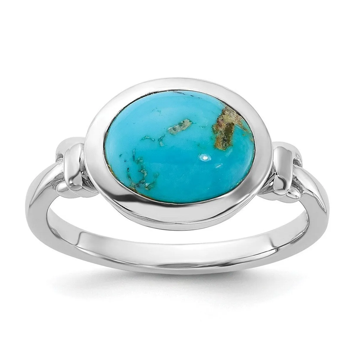 Curata 925 Sterling Silver Rhodium Plated Simulated Turquoise Ring sold by Zulily product image thumbnail 2