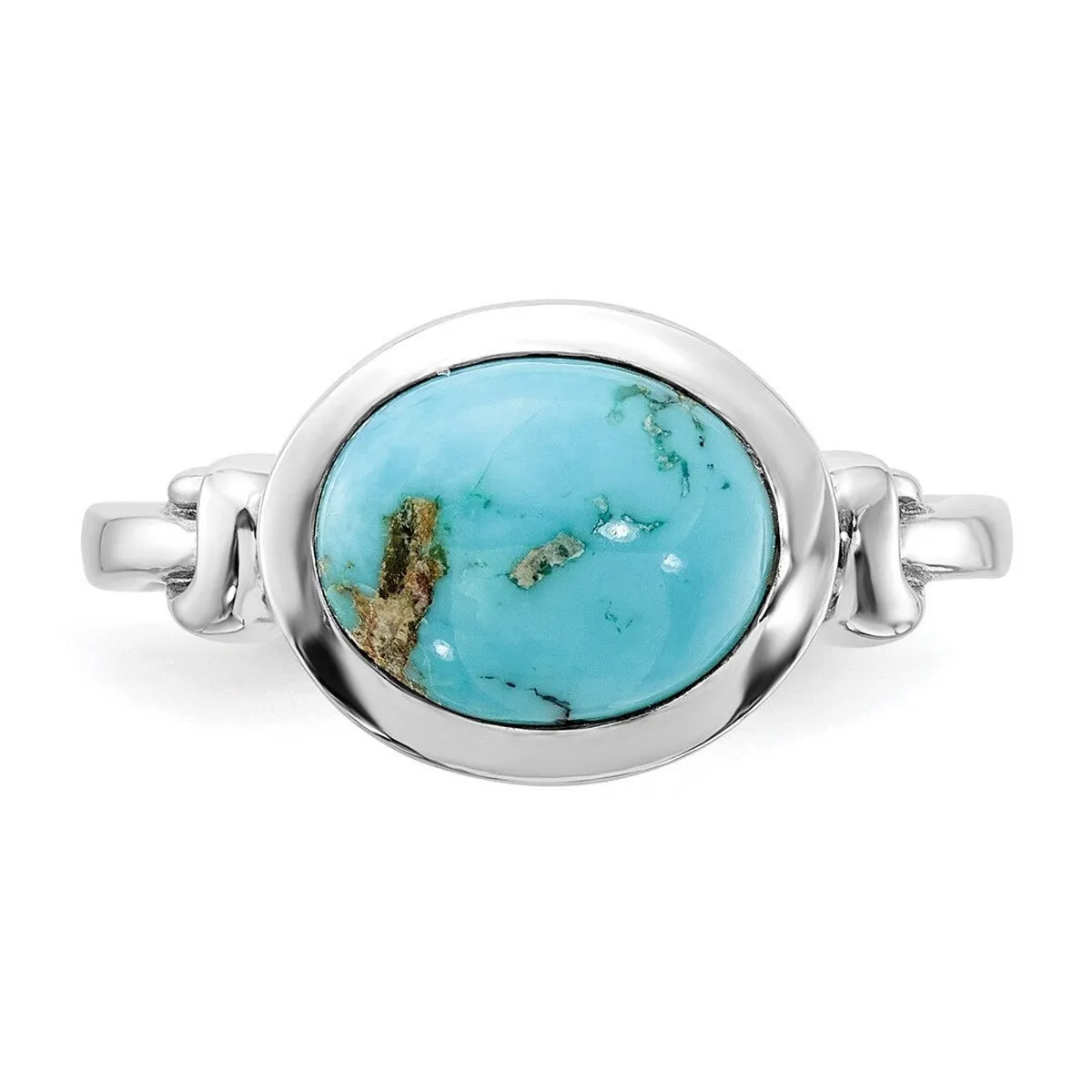 Curata 925 Sterling Silver Rhodium Plated Simulated Turquoise Ring sold by Zulily product image thumbnail 4