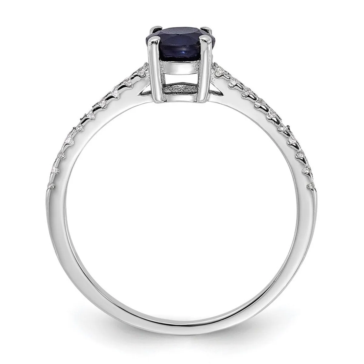 Curata 925 Sterling Silver .81ct Genuine Sapphire and .12wt White Topaz Ring sold by Zulily product image thumbnail 3