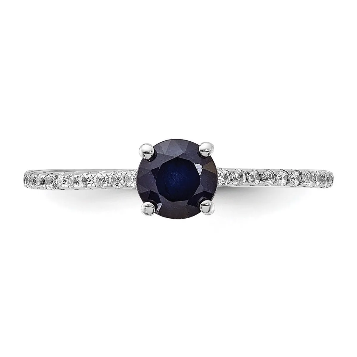Curata 925 Sterling Silver .81ct Genuine Sapphire and .12wt White Topaz Ring sold by Zulily product image thumbnail 2