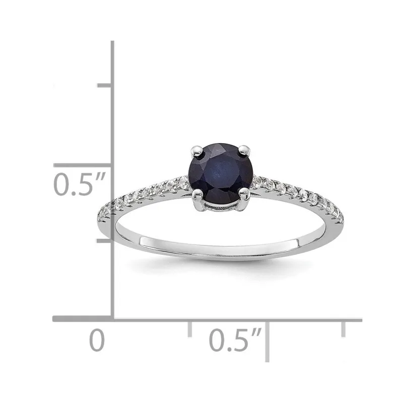 Curata 925 Sterling Silver .81ct Genuine Sapphire and .12wt White Topaz Ring sold by Zulily
