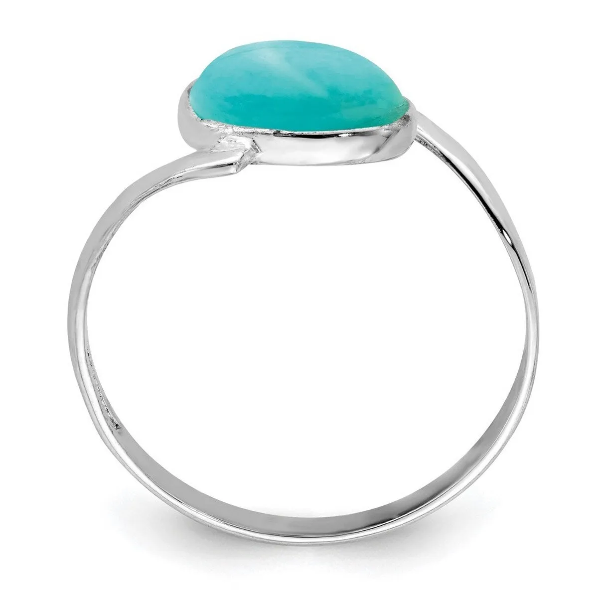 Curata 925 Sterling Silver Polished Oval Amazonite Modern Ring sold by Zulily product image thumbnail 5