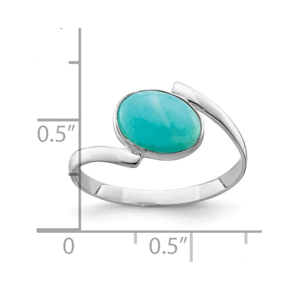 Curata 925 Sterling Silver Polished Oval Amazonite Modern Ring sold by Zulily product image thumbnail 3