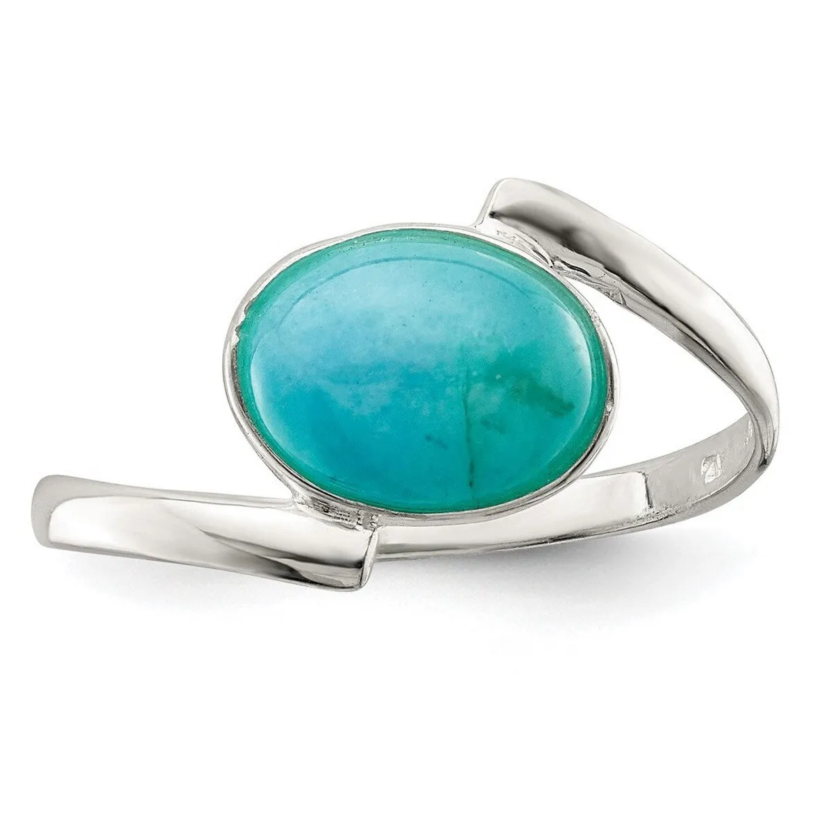 Curata 925 Sterling Silver Polished Oval Amazonite Modern Ring sold by Zulily product image thumbnail 4