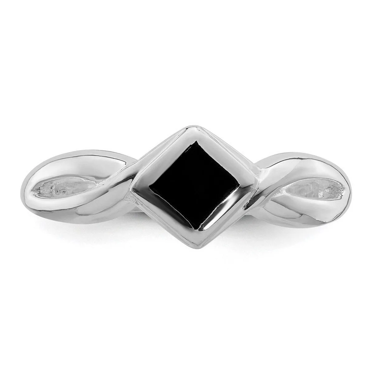 Curata 925 Sterling Silver Solid Inlaid Onyx Twist Ring sold by Zulily product image thumbnail 3