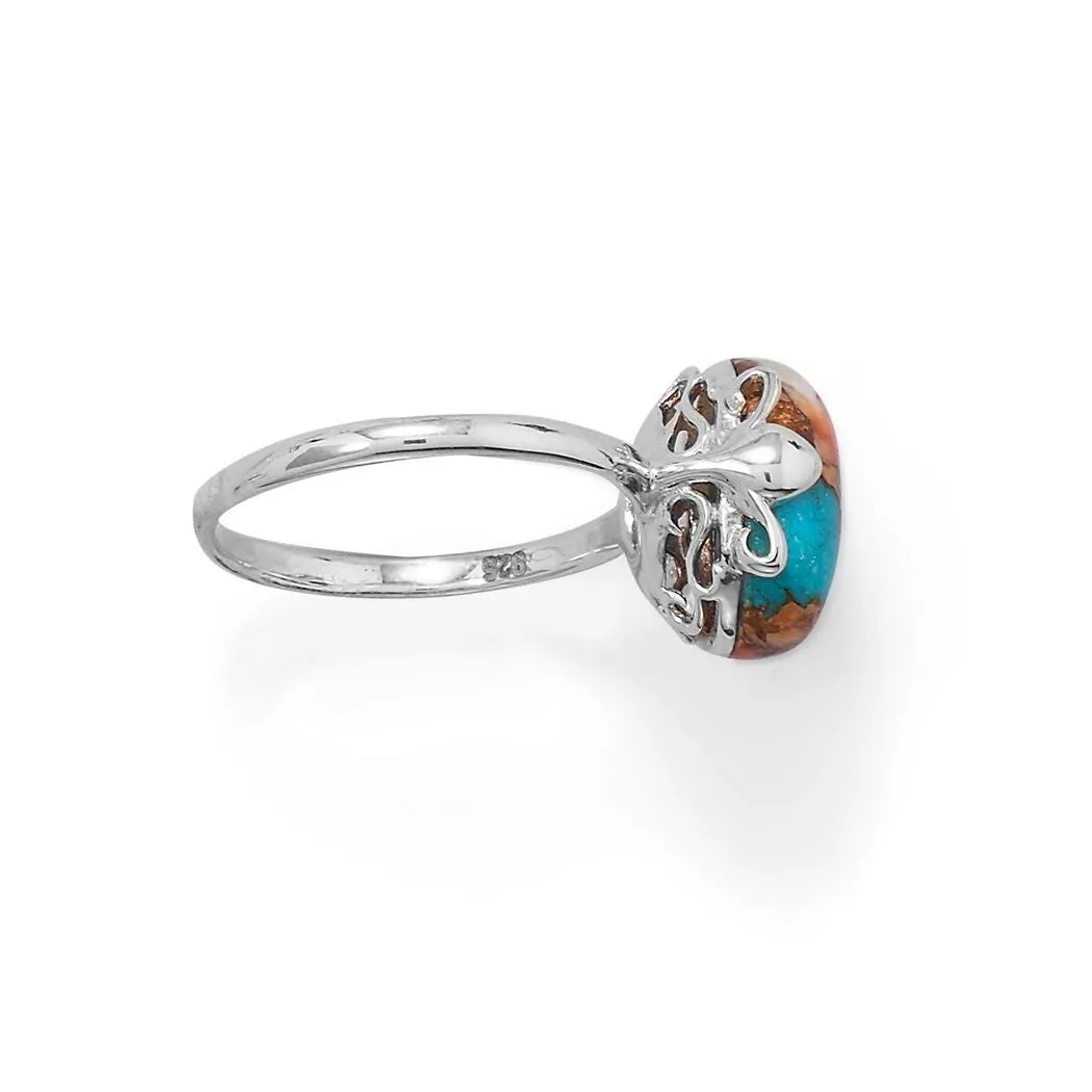 Curata 925 Sterling Silver Spiny Oyster Turquoise Compressed Stone Ring sold by Zulily product image thumbnail 5