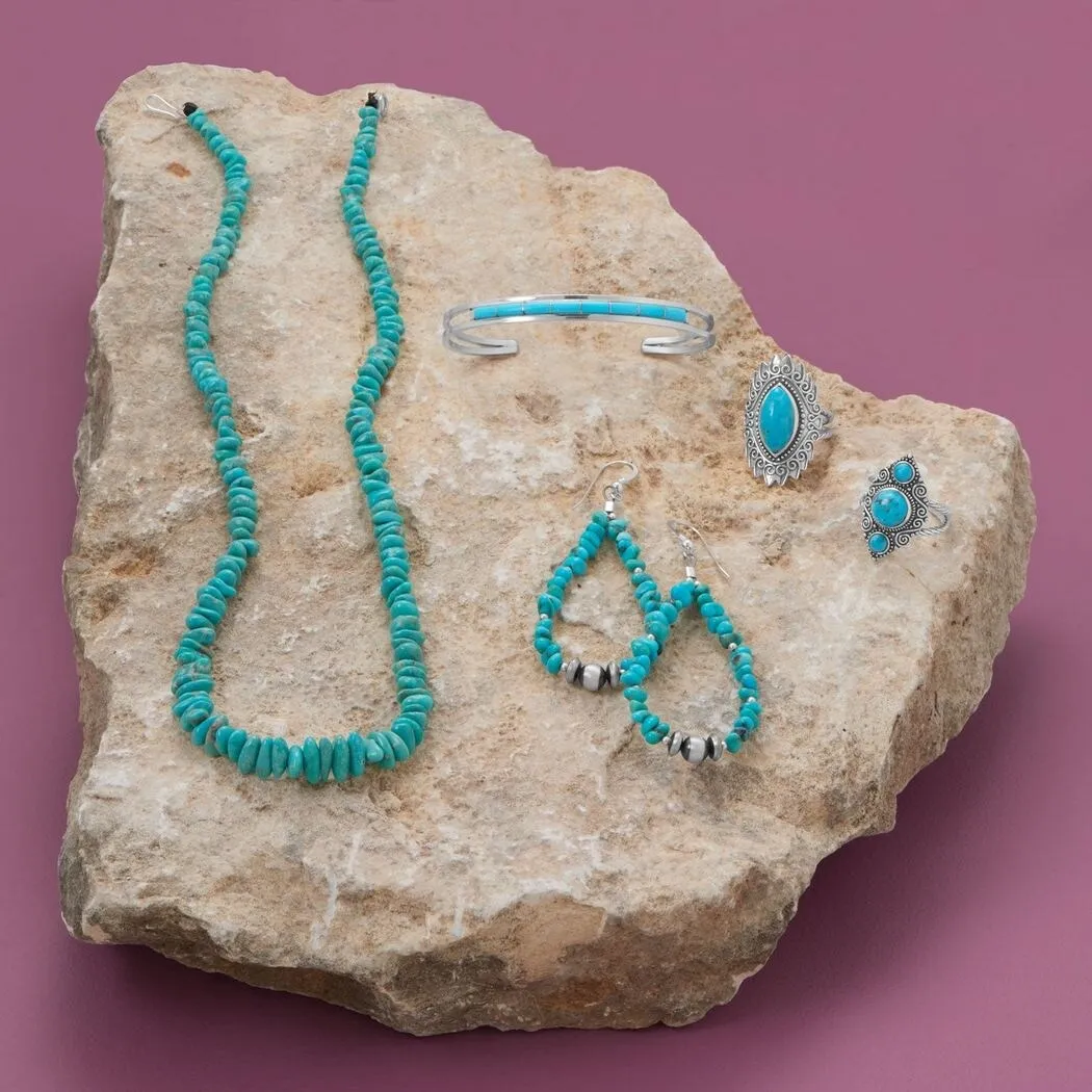Curata 925 Sterling Silver Oxidized Marquise Dot Beaded Edge Swirl Design Turquoise Ring sold by Zulily product image thumbnail 3