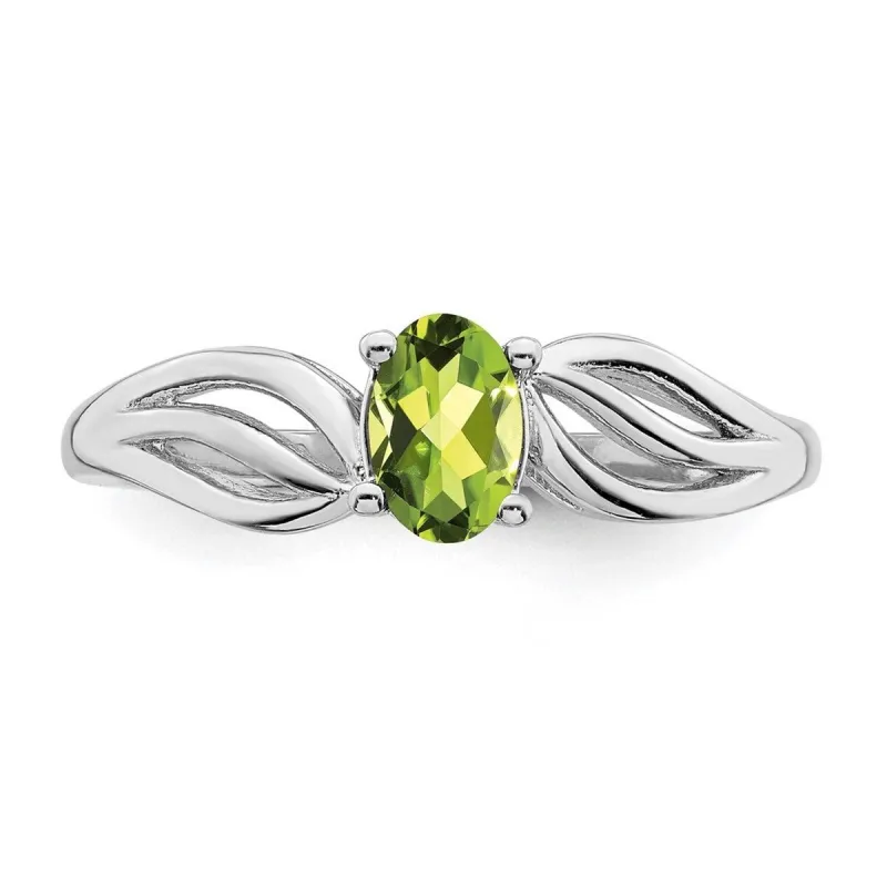 Curata 925 Sterling Silver Dainty Peridot Leaf Ring sold by Zulily