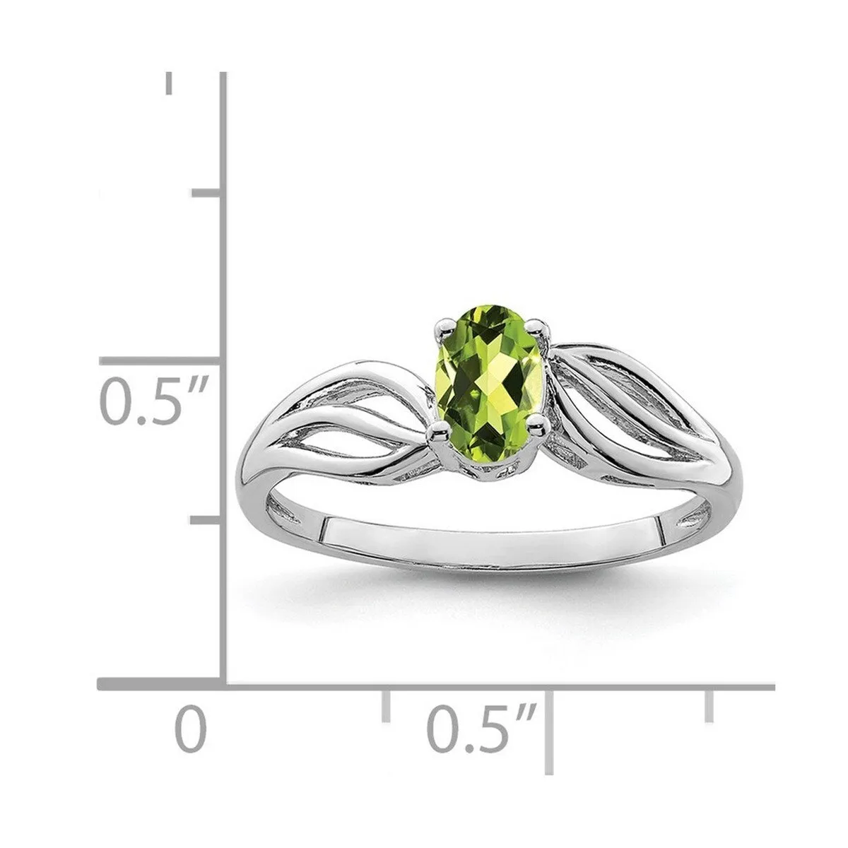 Curata 925 Sterling Silver Dainty Peridot Leaf Ring sold by Zulily product image thumbnail 2