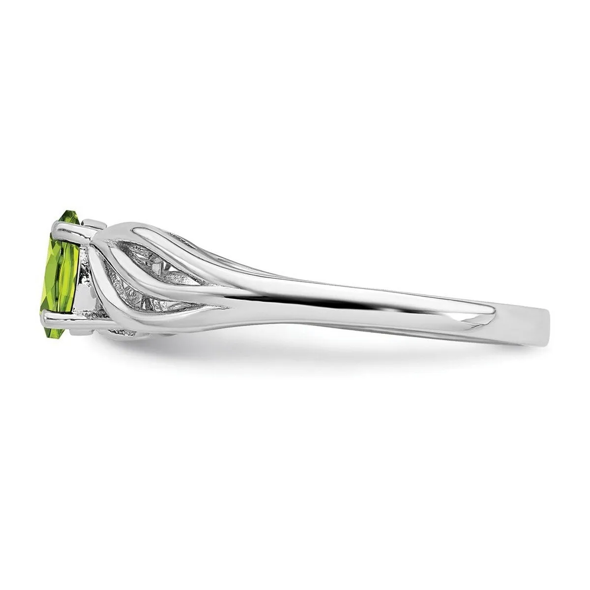Curata 925 Sterling Silver Dainty Peridot Leaf Ring sold by Zulily product image thumbnail 3