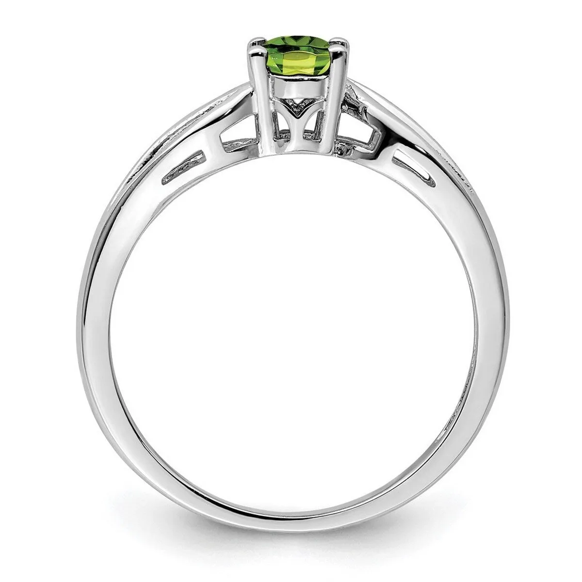 Curata 925 Sterling Silver Dainty Peridot Leaf Ring sold by Zulily product image thumbnail 4