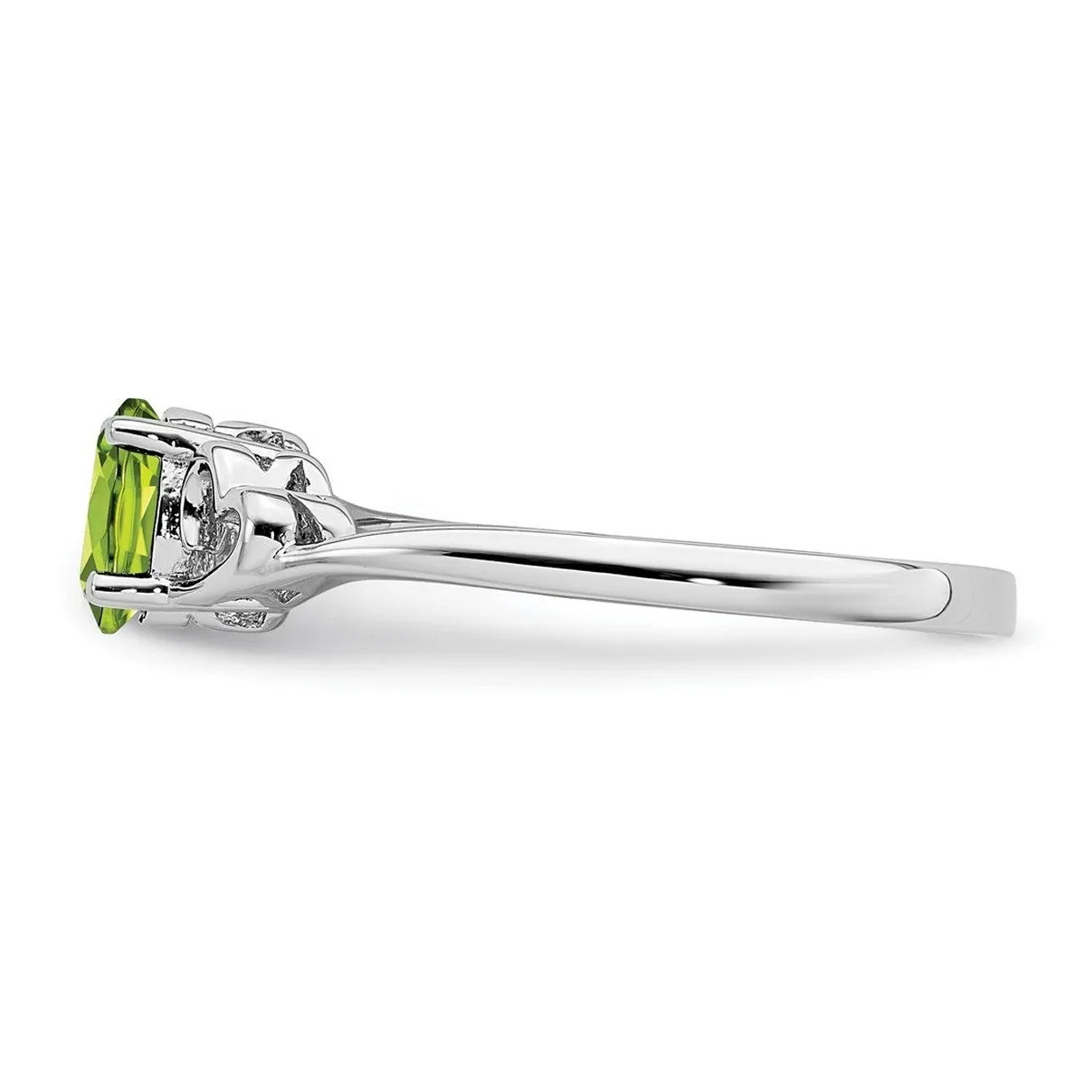 Curata 925 Sterling Silver Dainty Peridot Heart Engagement Ring sold by Zulily product image thumbnail 3