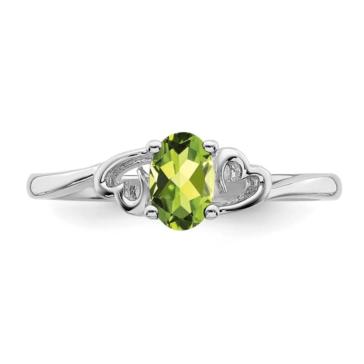 Curata 925 Sterling Silver Dainty Peridot Heart Engagement Ring sold by Zulily