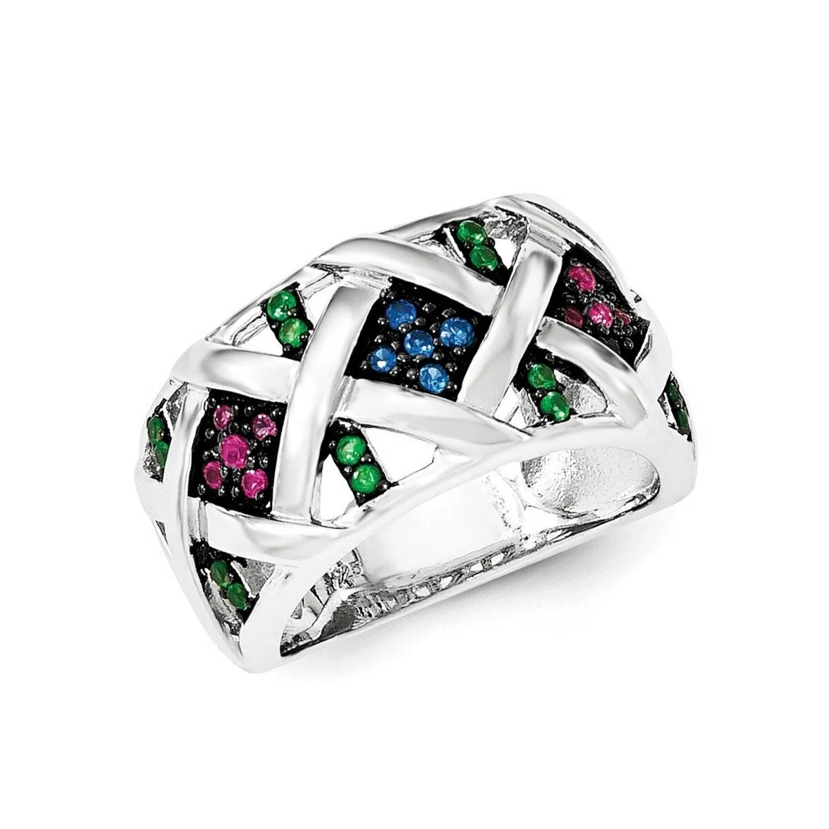 Curata 925 Sterling Silver Multi Colored Simulated Ruby and Spinel Ring sold by Zulily product image thumbnail 3