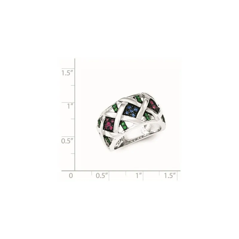Curata 925 Sterling Silver Multi Colored Simulated Ruby and Spinel Ring sold by Zulily