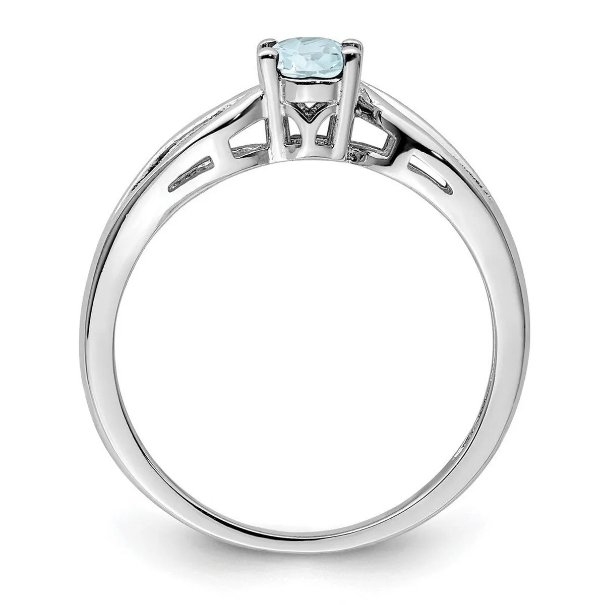 Curata 925 Sterling Silver Dainty Aquamarine Leaf Ring sold by Zulily product image thumbnail 2