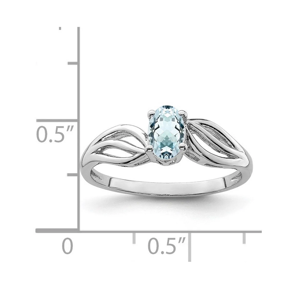 Curata 925 Sterling Silver Dainty Aquamarine Leaf Ring sold by Zulily product image thumbnail 3