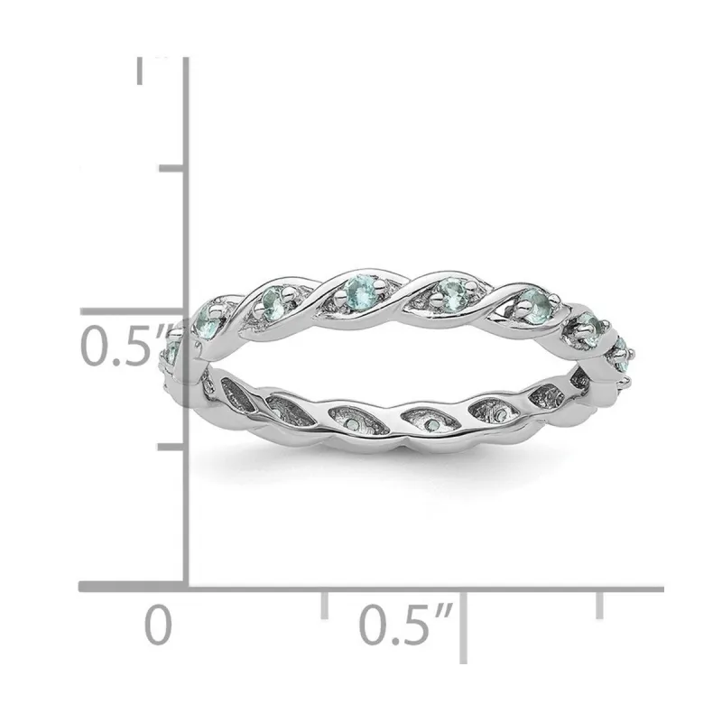Curata 925 Sterling Silver Polished Prong set Stackable Blue Topaz Ring 2.5mm sold by Zulily