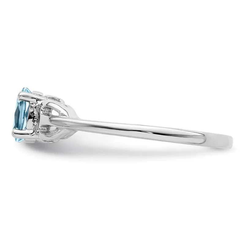 Curata 925 Sterling Silver Dainty Swiss Blue Topaz Engagement Ring sold by Zulily