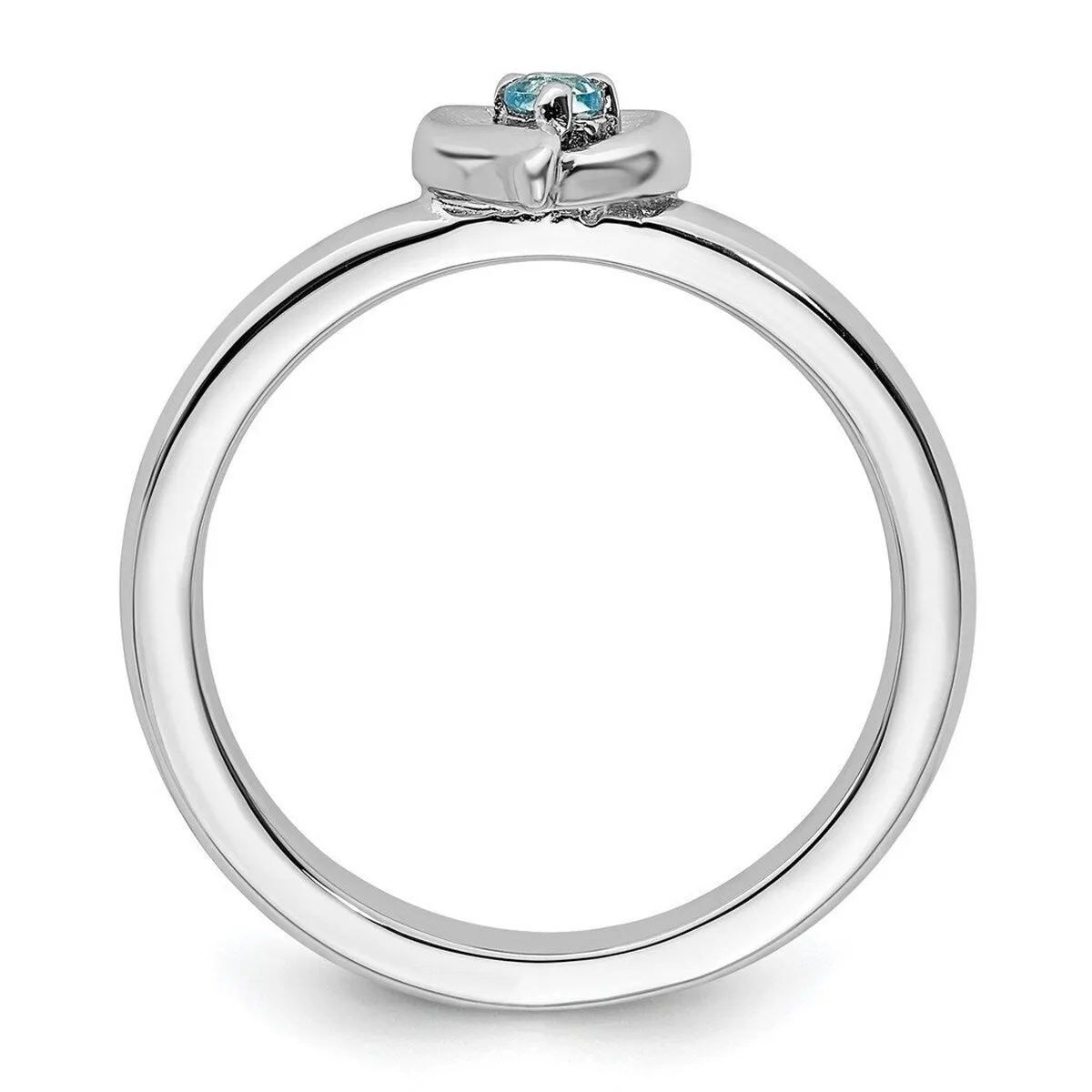 Curata 925 Sterling Silver Polished Prong set Stackable Blue Topaz Heart Ring 2.25mm sold by Zulily