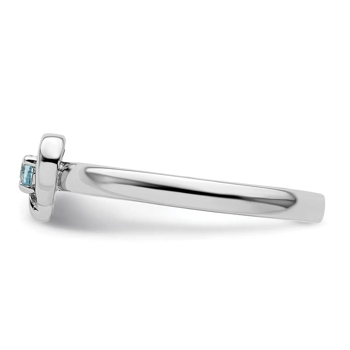 Curata 925 Sterling Silver Polished Prong set Stackable Blue Topaz Heart Ring 2.25mm sold by Zulily product image thumbnail 2
