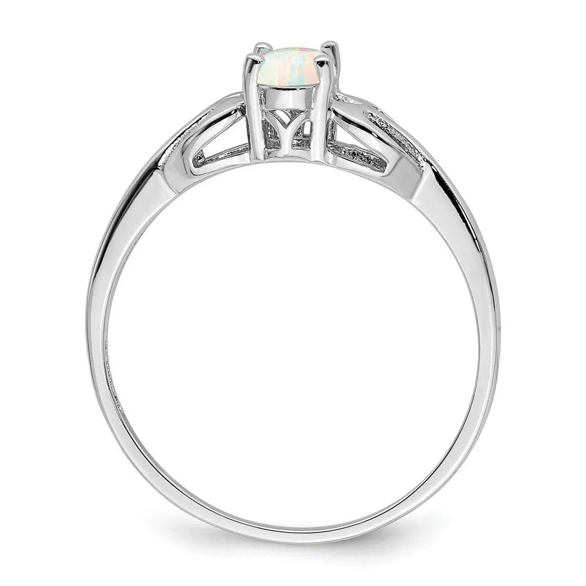 Curata 925 Sterling Silver Dainty Opal Engagement Ring sold by Zulily product image thumbnail 2