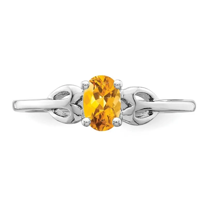 Curata 925 Sterling Silver Dainty Citrine Engagement Ring sold by Zulily