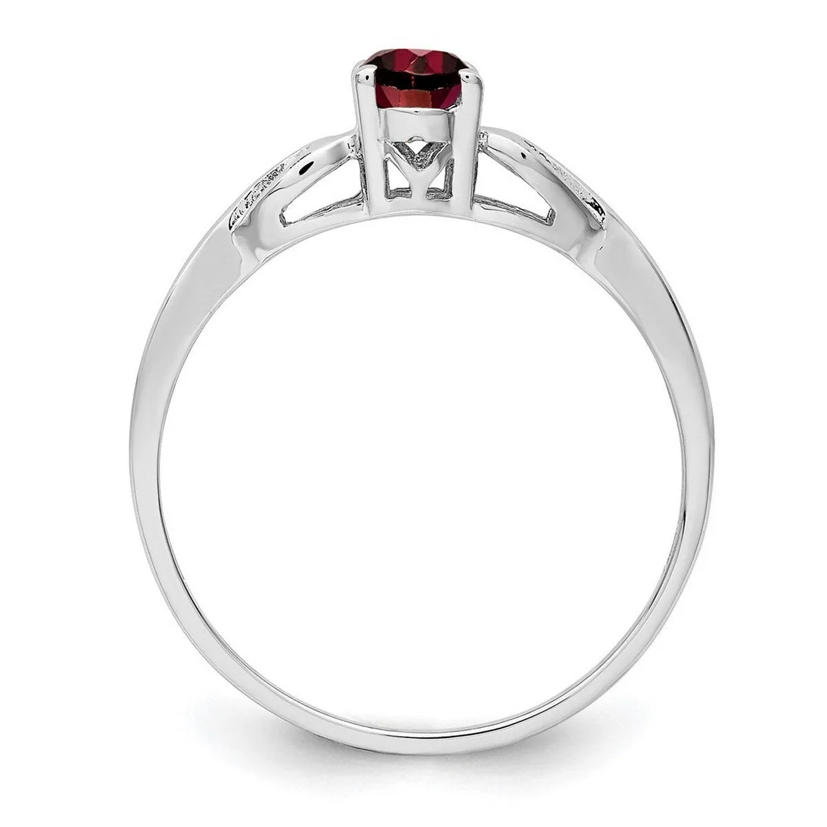 Curata 925 Sterling Silver Dainty Garnet Engagement Ring sold by Zulily product image thumbnail 5