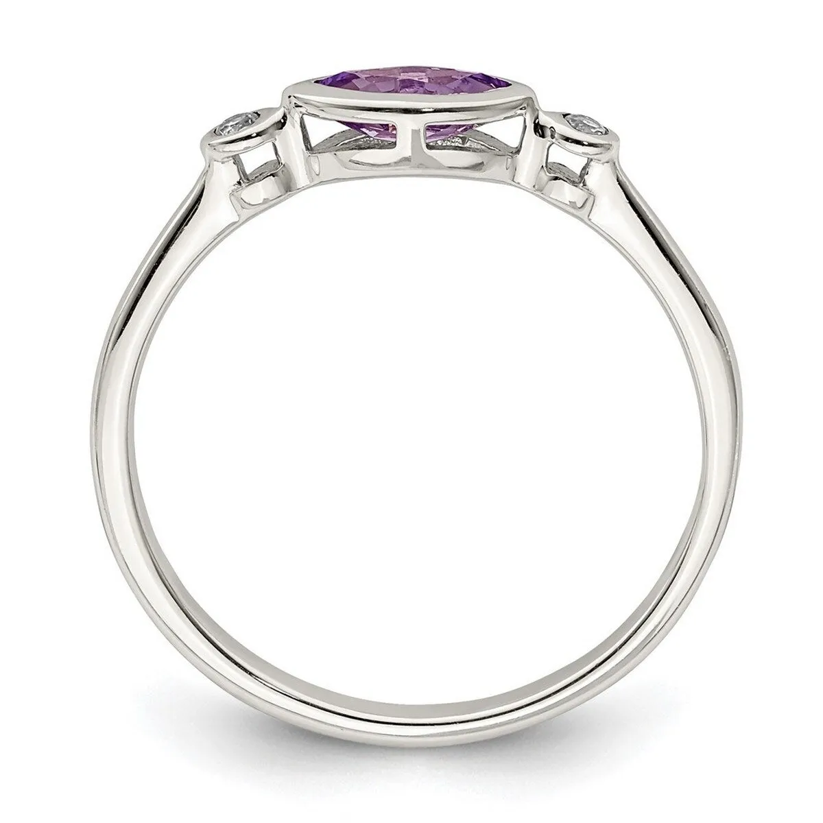 Curata 925 Sterling Silver Polished Amethyst and White Topaz Ring sold by Zulily product image thumbnail 3