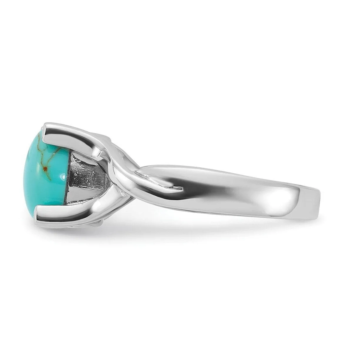 Curata 925 Sterling Silver Rhodium Plated Simulated Turquoise Open Prong Ring sold by Zulily product image thumbnail 2