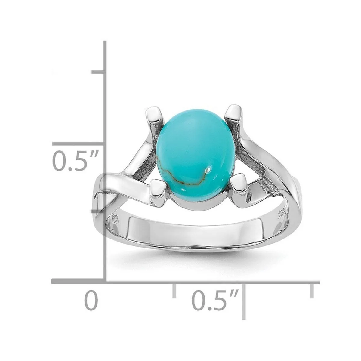 Curata 925 Sterling Silver Rhodium Plated Simulated Turquoise Open Prong Ring sold by Zulily product image thumbnail 4