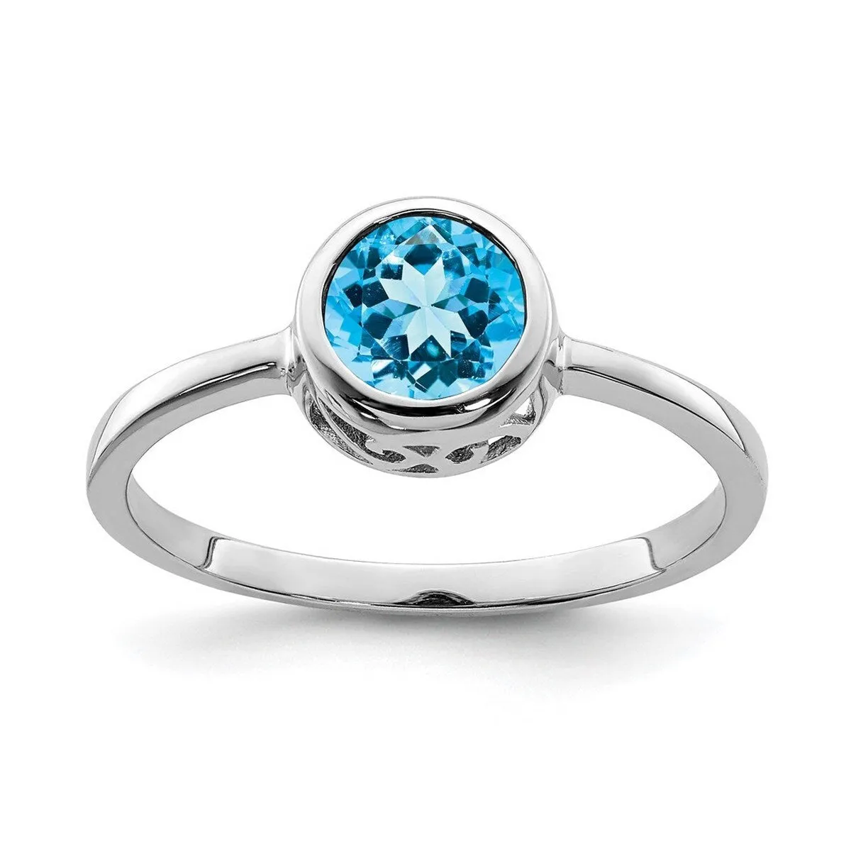 Curata 925 Sterling Silver Polished 1.05ctw Blue Topaz Round Ring sold by Zulily product image thumbnail 2