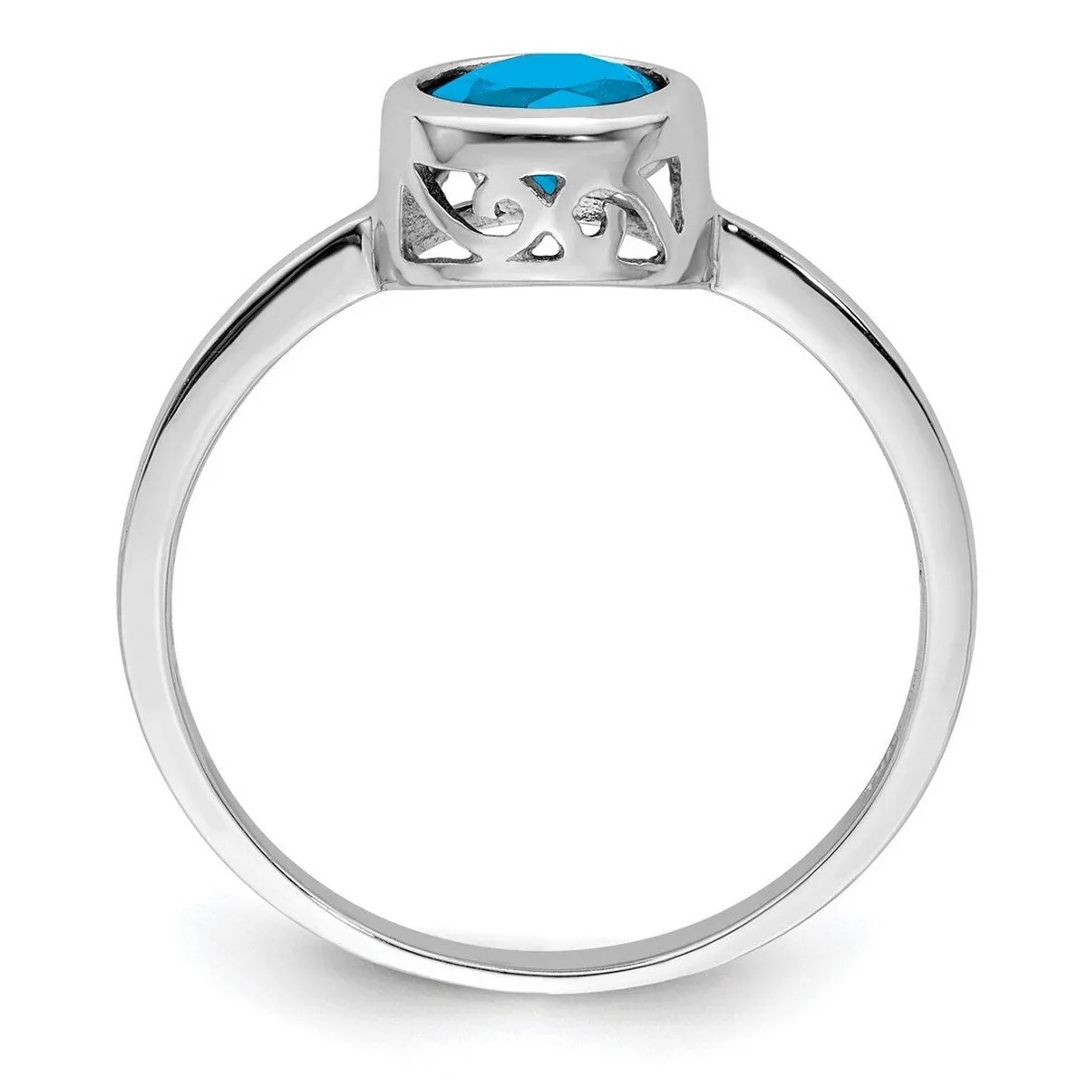 Curata 925 Sterling Silver Polished 1.05ctw Blue Topaz Round Ring sold by Zulily product image thumbnail 4