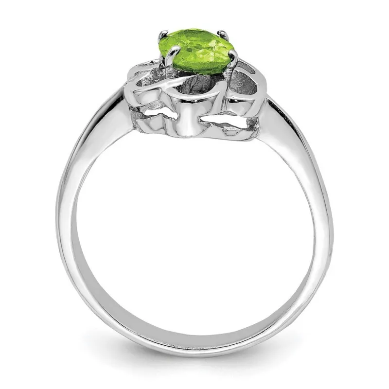 Curata 925 Sterling Silver Solid Polished Peridot Ring 2mm sold by Zulily