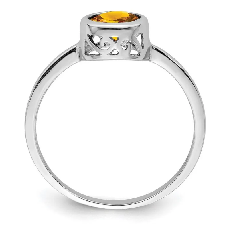 Curata 925 Sterling Silver Polished .75ctw Citrine Round Ring sold by Zulily